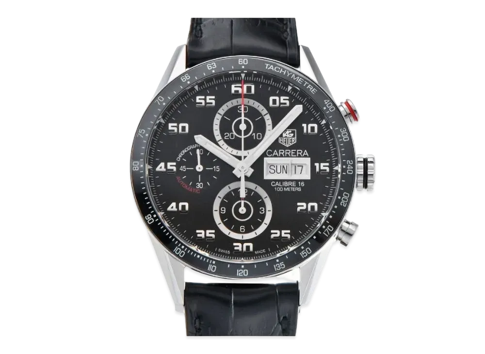 TAG Heuer Carrera Caliber 16 Chronograph Day-Date "Black/Stainless Steel"