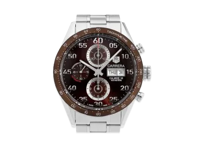 TAG Heuer Carrera Day-Date Tachymeter Chronograph "Brown/Stainless Steel/Silver"
