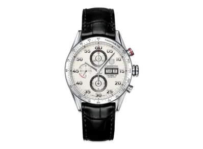 TAG Heuer Carrera Tachymeter Chronograph Day Date "White/Stainless Steel/Black"