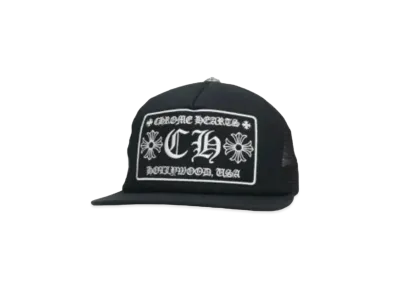 Chrome Hearts Tracker Cap CH Scroll Label "Black"