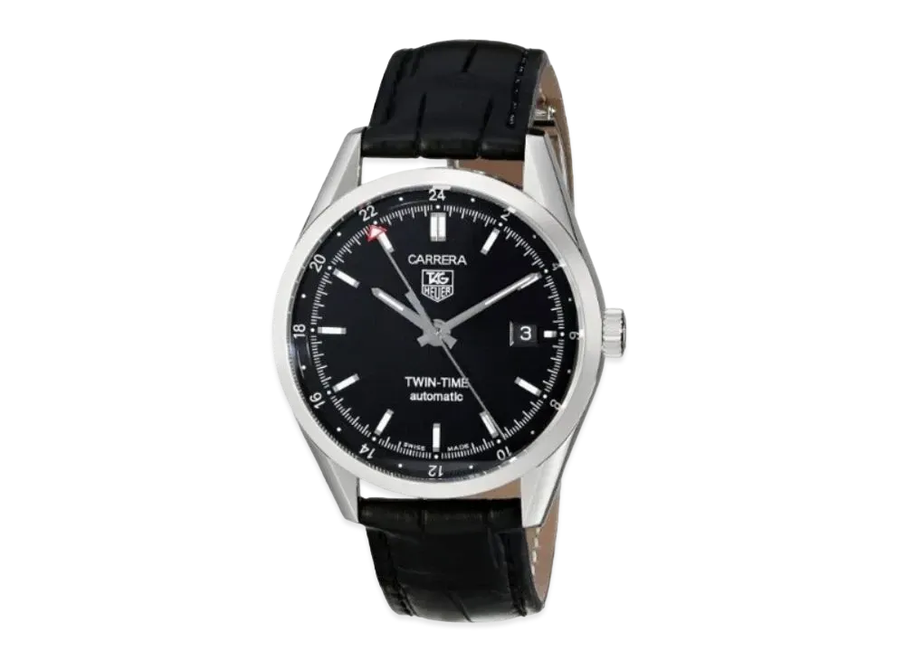 TAG Heuer Carrera Twin Time "Black/Stainless Steel"