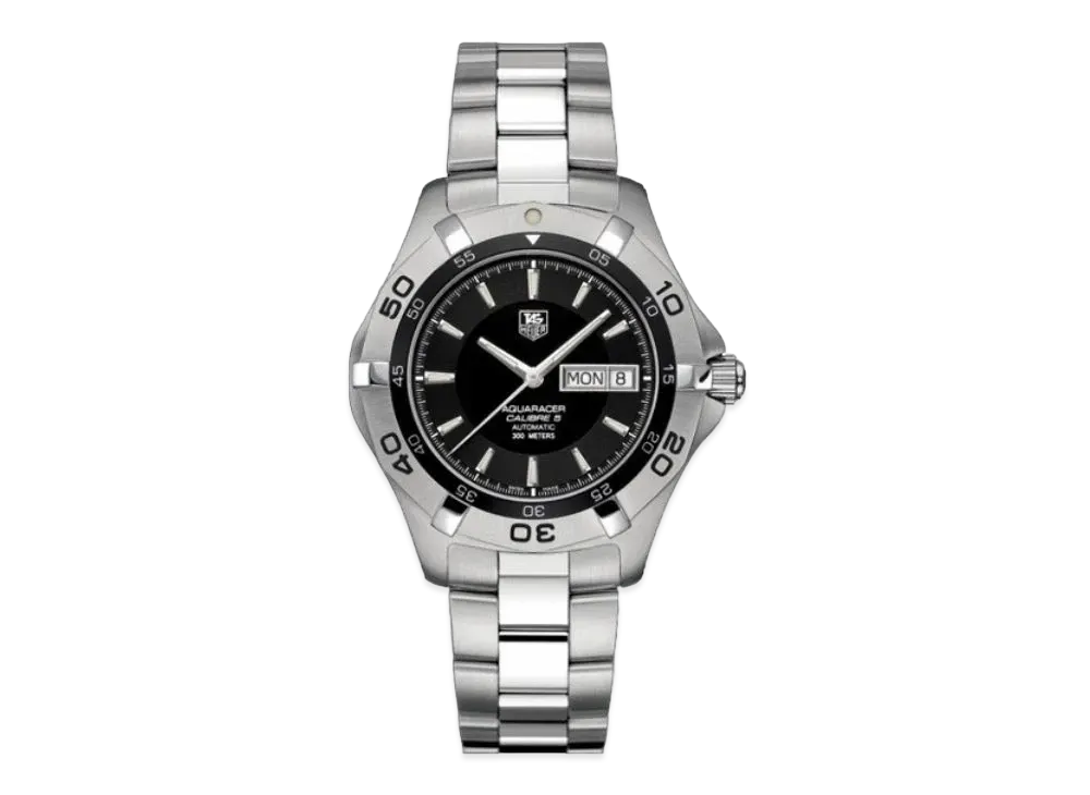 TAG Heuer Aquaracer Caliber 5 Day-Date "Black/Stainless Steel/Silver"