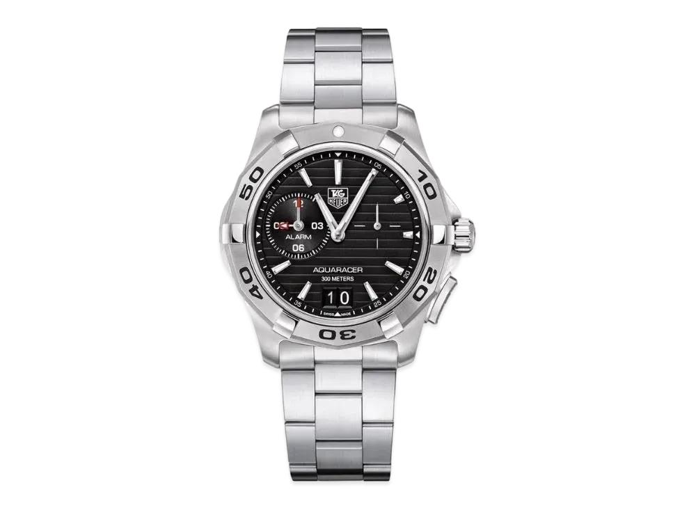 TAG Heuer Aquaracer Grand Date Alarm "Black/Stainless Steel/Silver"