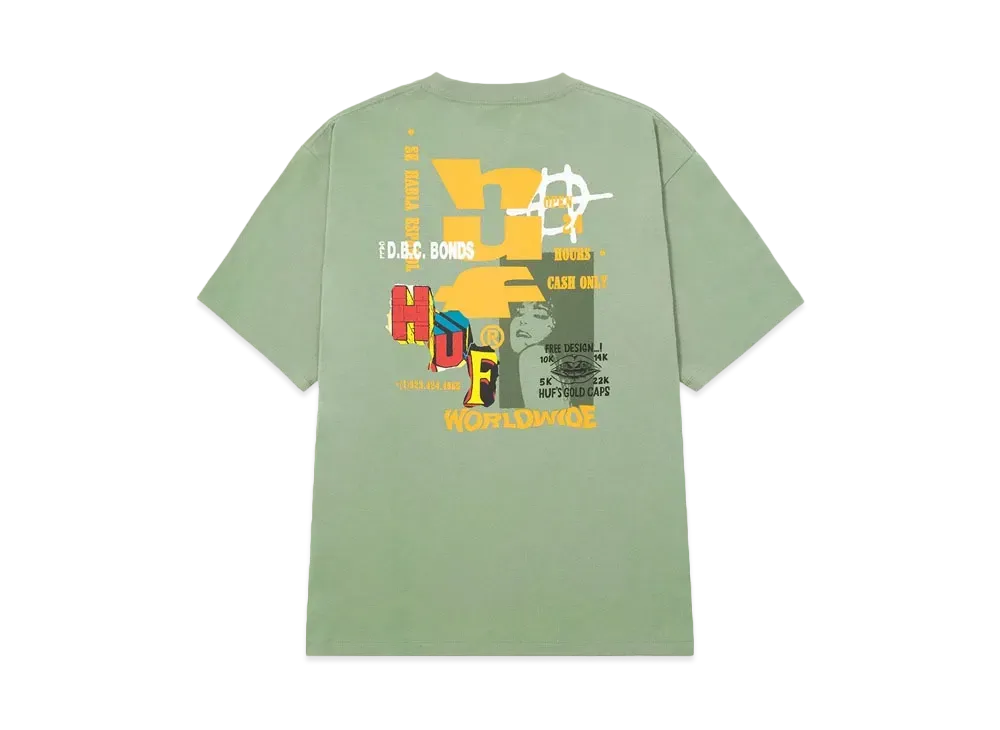 HUF Summer Splash Collection Cut And Paste Tee "Olive"