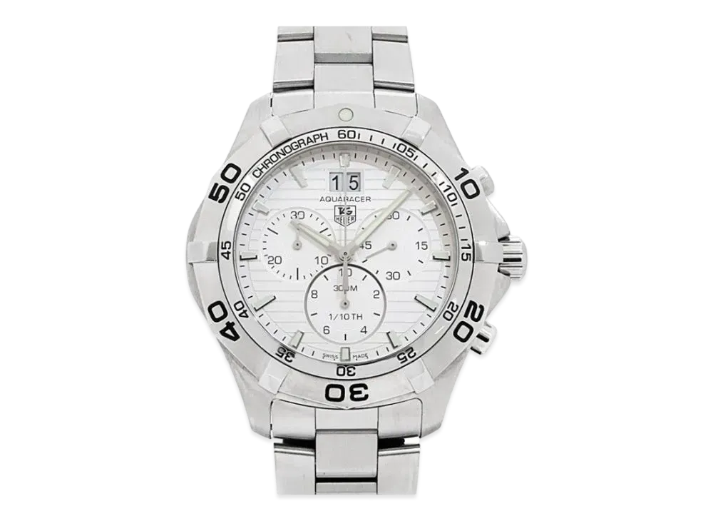 タグホイヤー アクアレーサー グランドデイト クロノグラフ "シルバー/ステンレススティール" CAF101F.BA0821