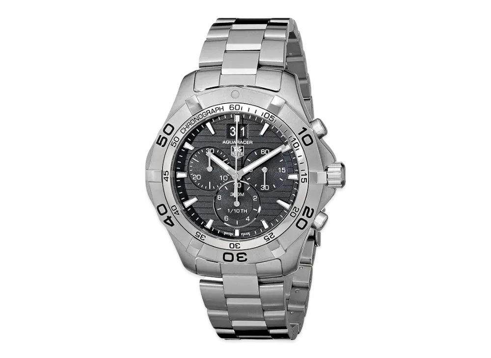 TAG Heuer Aquaracer Grand Date Chronograph "Black/Stainless Steel/Silver"