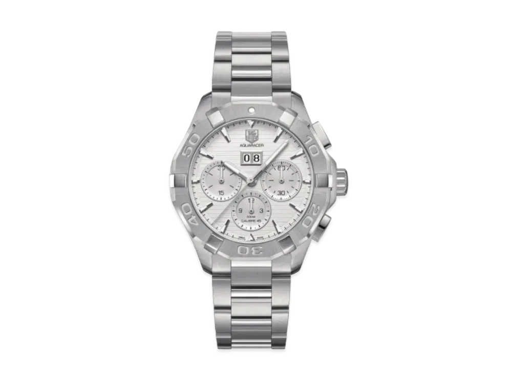 TAG Heuer Aquaracer Caliber 45 Chronograph Big Date "Gray/Stainless Steel/Silver"
