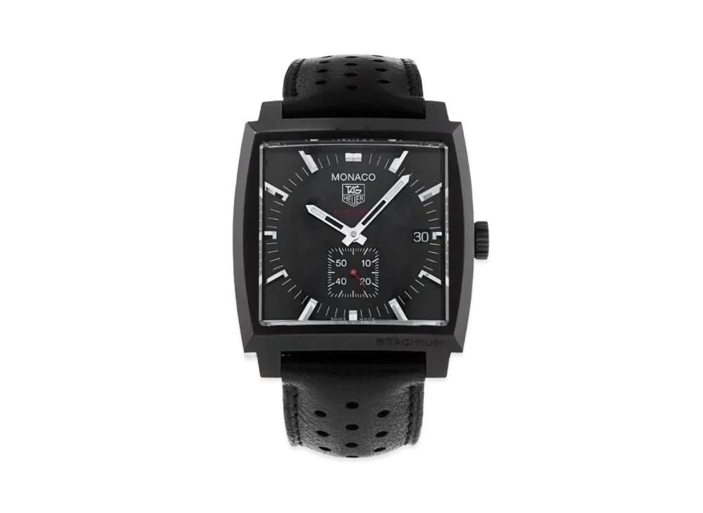TAG Heuer Monaco Caliber 6 "Black/Stainless Steel/Black/Red"