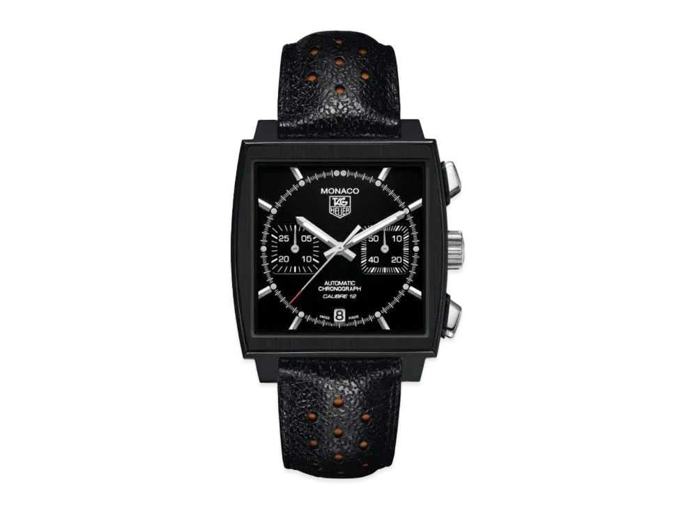 TAG Heuer Monaco Chronograph ACM Black Steel "Black/Stainless Steel/Black/Orange"