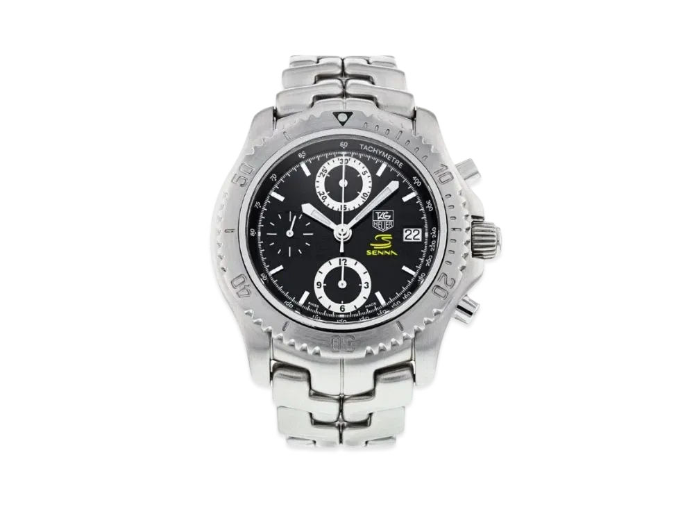 TAG Heuer Link Chronograph Ayrton Senna "Black/Stainless Steel/Silver"