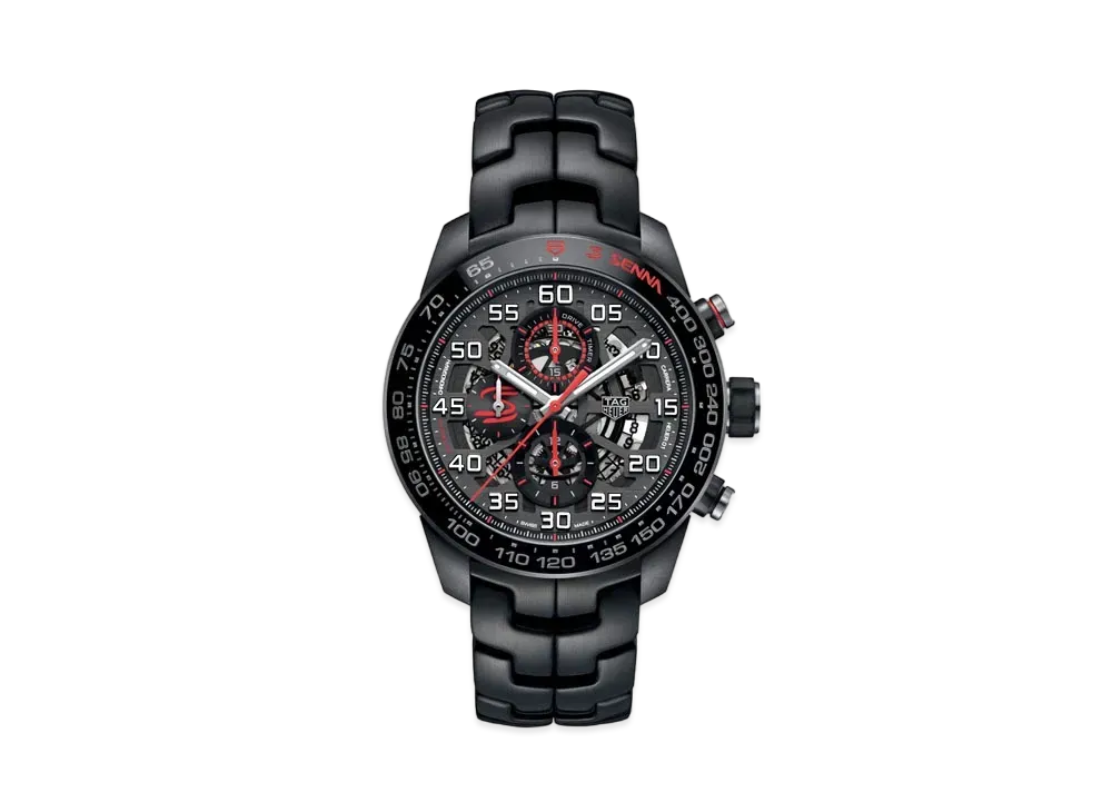TAG Heuer Carrera Caliber Heuer 01 Chronograph Ayrton Senna "Black/Stainless Steel"