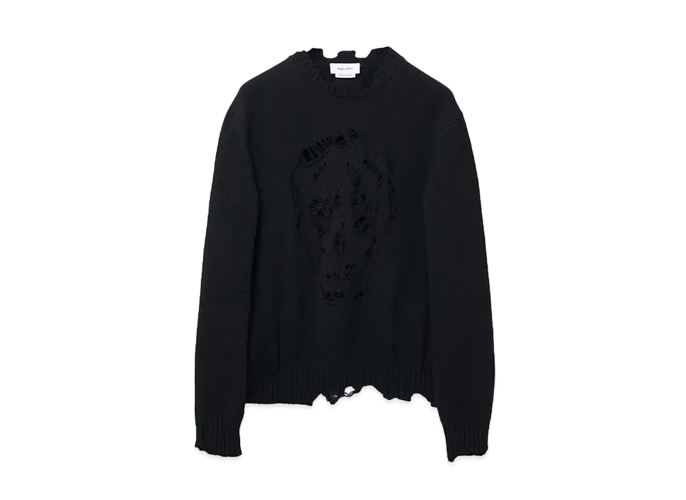 Alexander McQUEEN Distressed Skull Jumper "Black"