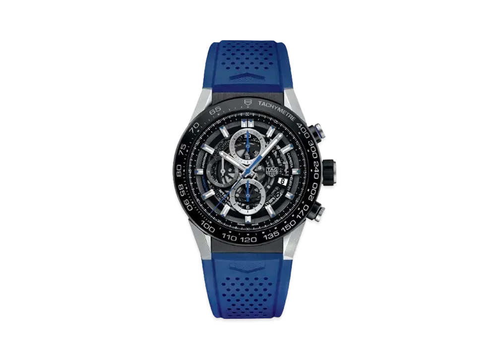 TAG Heuer Carrera Caliber Heuer 01 Chronograph "Black/Blue/Stainless Steel"