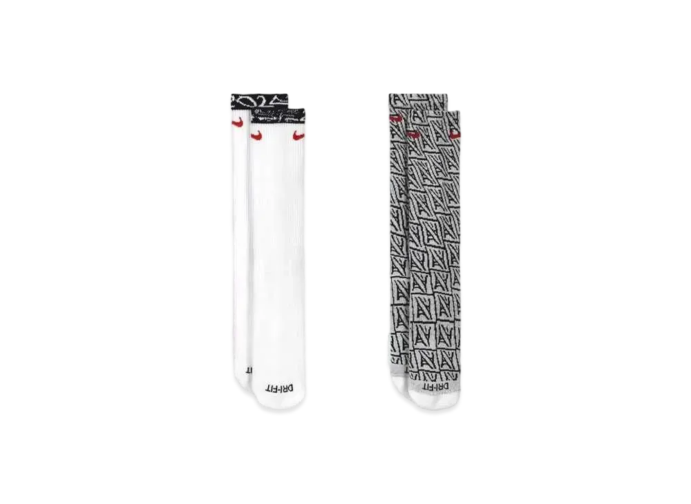 Nike SB FederationKit & Agnostic Collection Japan Everyday Cushion Socks (2pairs) "White Black/White Black"