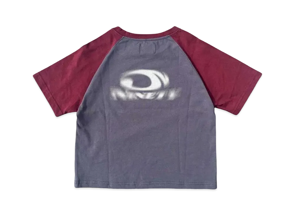 9090 Motion Heisei Logo Raglan Tee "CHARCOAL"