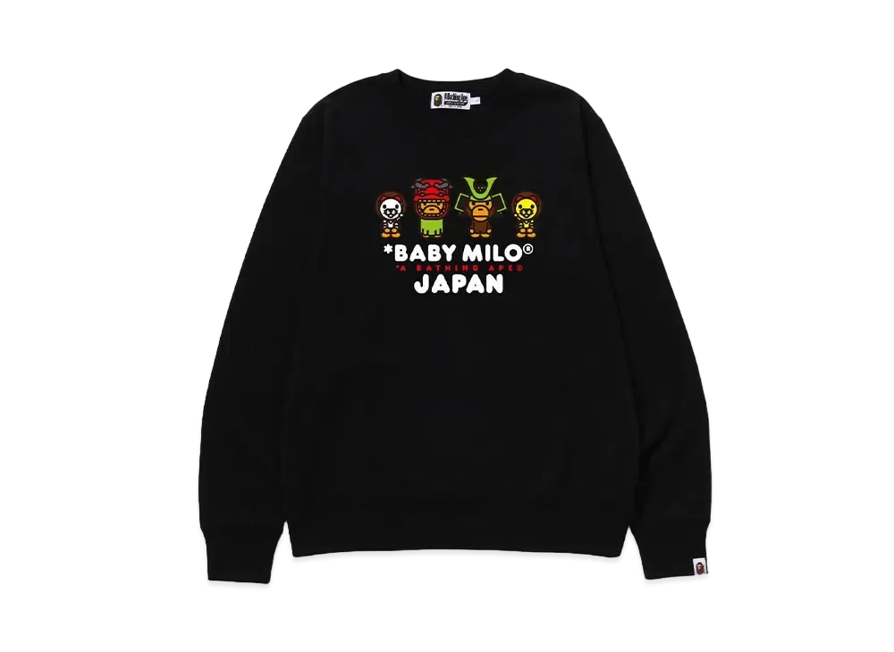 A BATHING APE Baby Milo Japan Crewneck "Black"