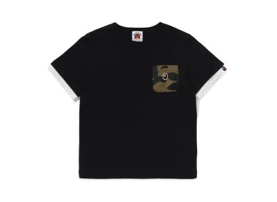 A BATHING APE 1st Camo Pocket College Tee "Black"