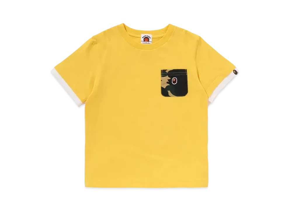 A BATHING APE 1st Camo Pocket College Tee "Yellow"