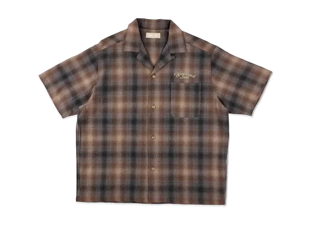 WIND AND SEA Cotton Plaid S/S Shirt "Brown"