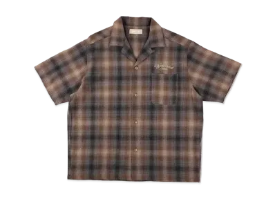 WIND AND SEA Cotton Plaid S/S Shirt "Brown"