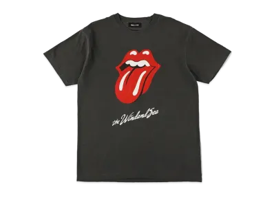 WIND AND SEA x The Rolling Stones Tongue & Lips S/S Tee "Chacoal"