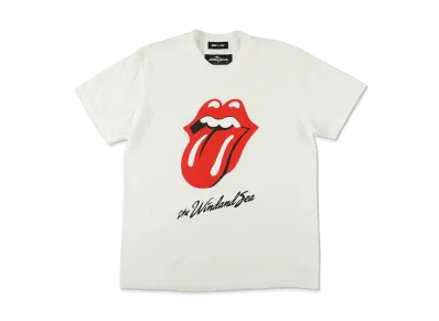WIND AND SEA x The Rolling Stones Tongue & Lips S/S Tee "Whitte"