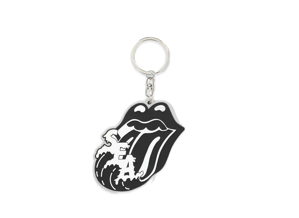 WIND AND SEA x The Rolling Stones Black Tongue Rubber Keyholder "Black"