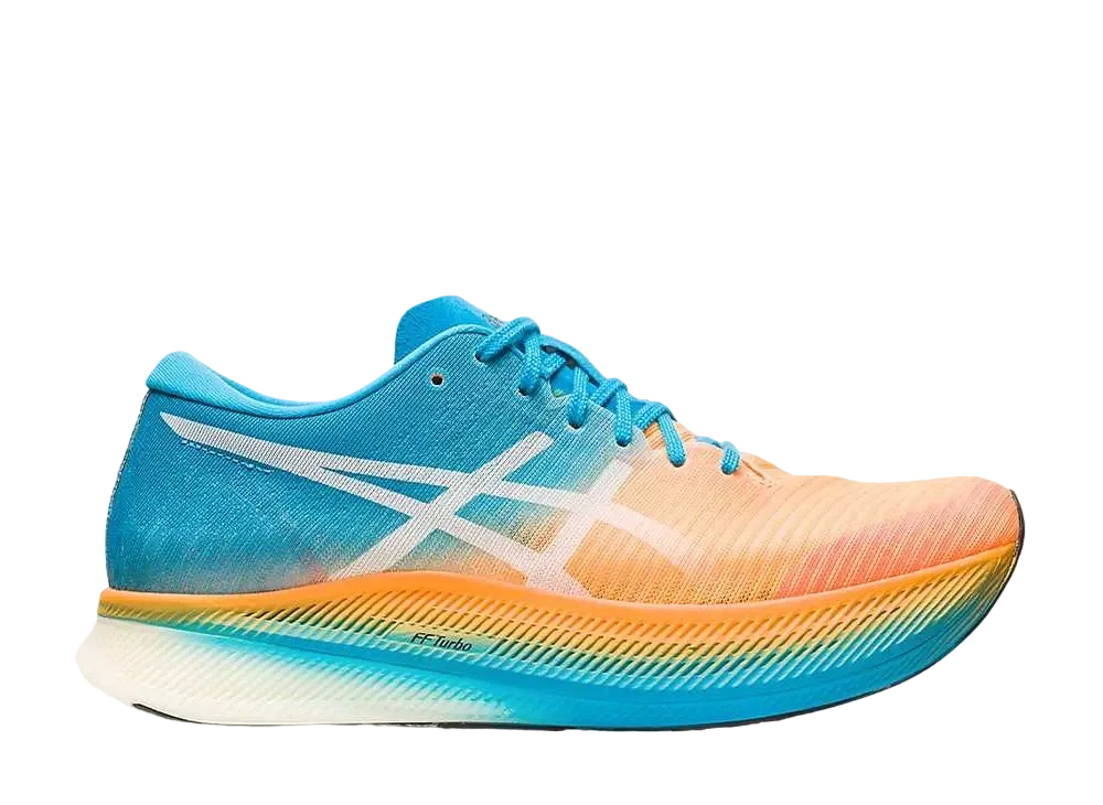 アシックス メタスピード スカイ "オレンジポップ/アイランドブルー"
