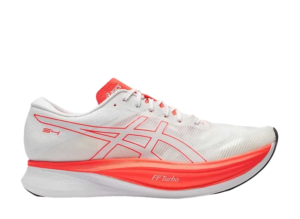 アシックス エスフォー "ホワイト/サンライズレッド"