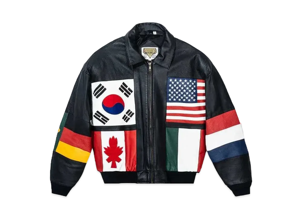 ANTI SOCIAL SOCIAL CLUB PARIS 2024 CAPSULE Vintage Olympic Leather Jacket "Black"