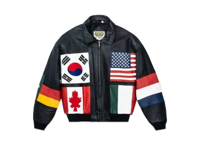 ANTI SOCIAL SOCIAL CLUB PARIS 2024 CAPSULE Vintage Olympic Leather Jacket "Black"