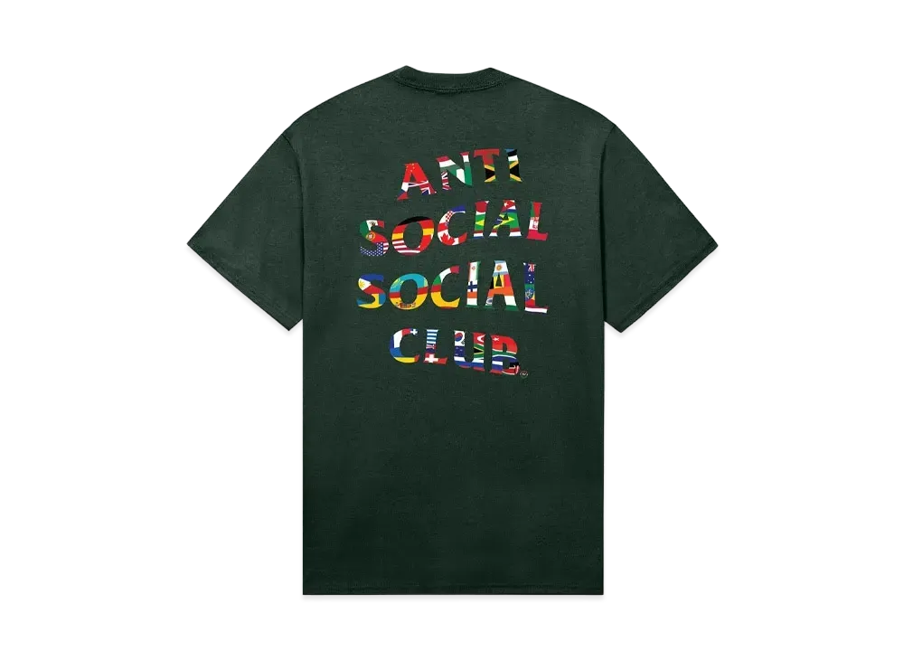 ANTI SOCIAL SOCIAL CLUB PARIS 2024 CAPSULE Flag Collage Tee "Dark Green"