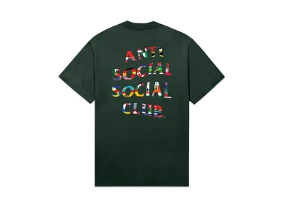 ANTI SOCIAL SOCIAL CLUB PARIS 2024 CAPSULE Flag Collage Tee "Dark Green"