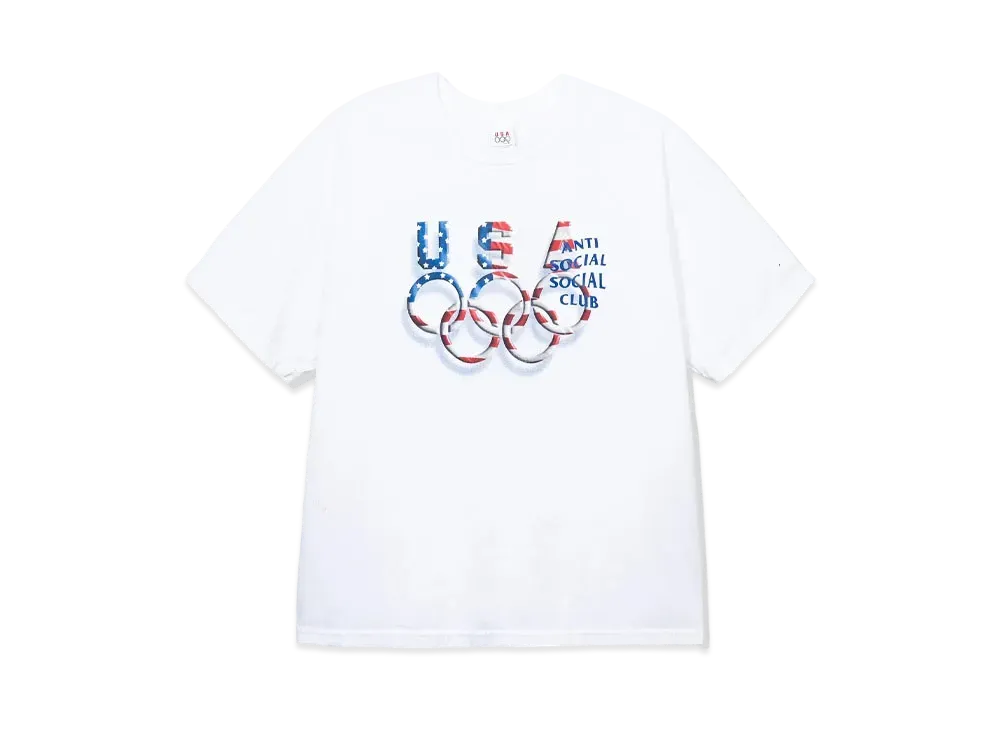 ANTI SOCIAL SOCIAL CLUB PARIS 2024 CAPSULE Vintage Olympic Mind Games USA Tee "White"