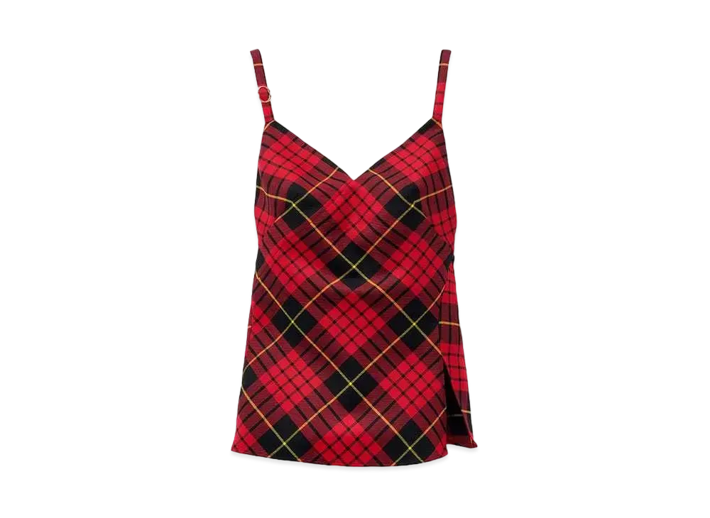 Alexander McQUEEN Tartan Backdrop Top "Red"