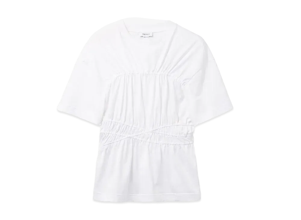 Alexander McQUEEN Gathered T-shirt "Optic White"