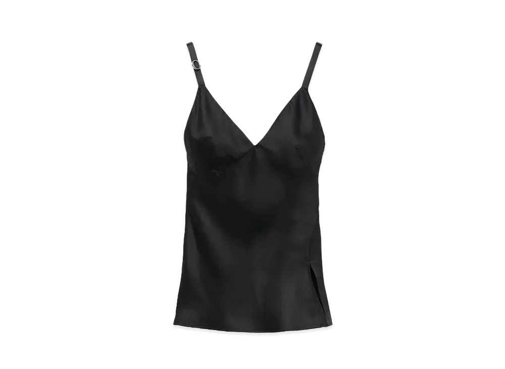Alexander McQUEEN Satin Backdrop Top "Black"