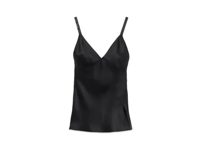 Alexander McQUEEN Satin Backdrop Top "Black"