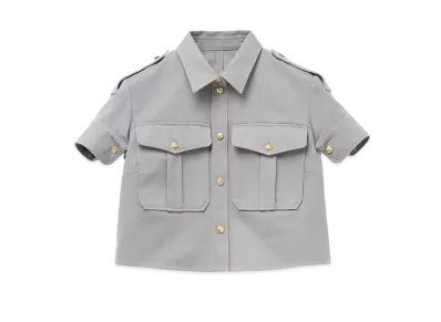 Alexander McQUEEN Cropped Military Shirt "Gray"