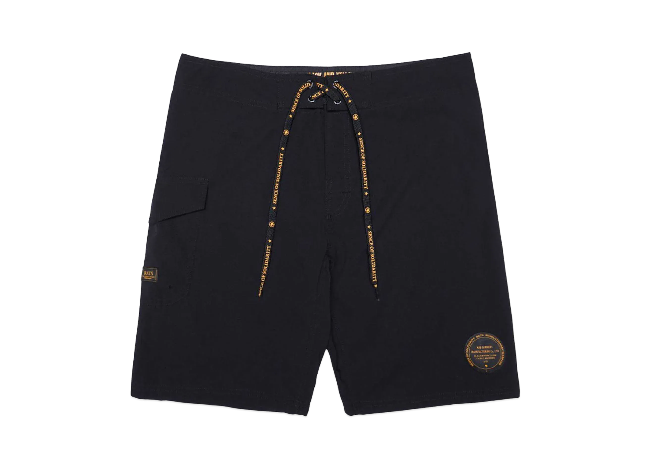 RATS LOGO SURF SHORT "BLACK"