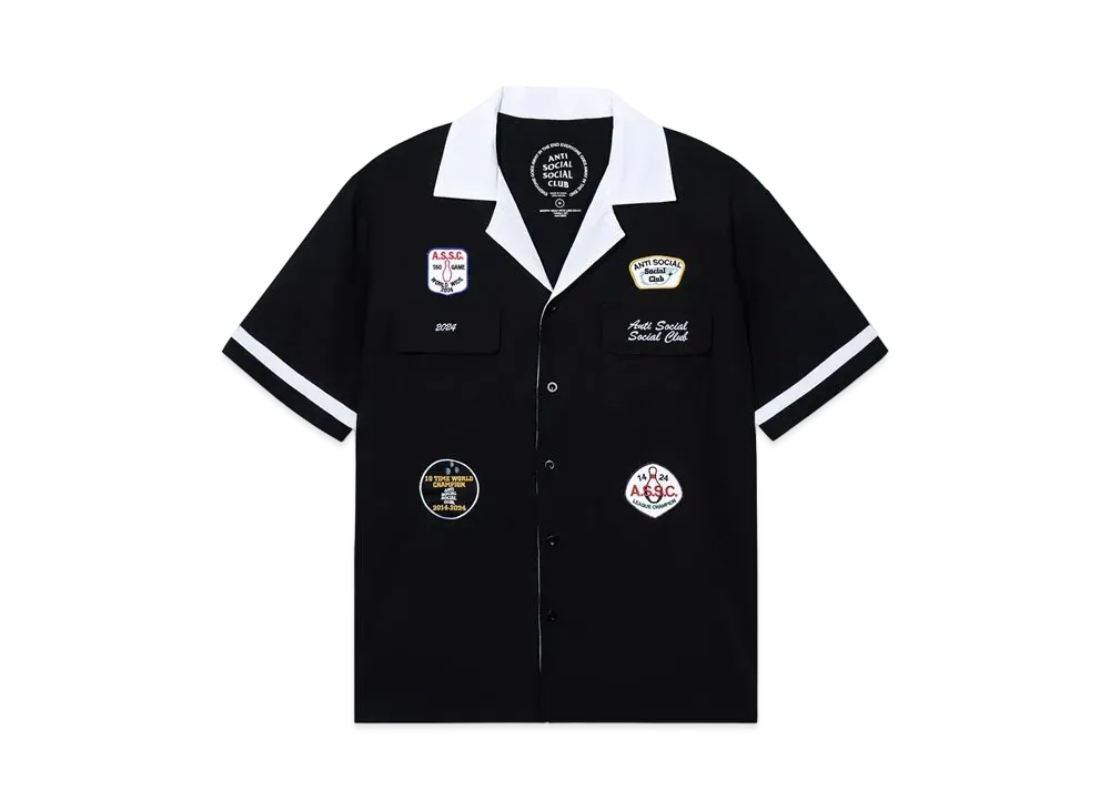 ANTI SOCIAL SOCIAL CLUB SUMMER 24 MAJOR DROP Dark Corners Bowling Shirt "Black"
