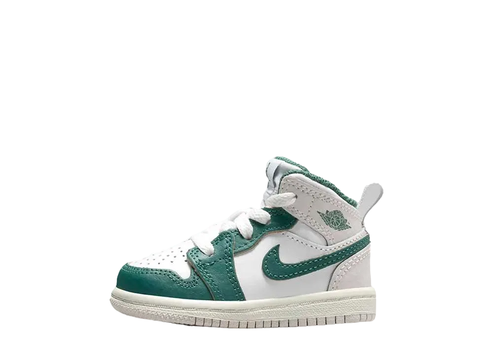 Nike TD Jordan 1 Mid SE "White/Sail/Neutral Grey/Oxidized Green"