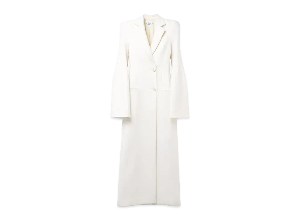 Alexander McQUEEN Molded Shoulder Double-Breasted Coat "Ivory"