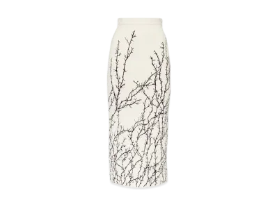 Alexander McQUEEN Thorn Branch Pencil Skirt "Ivory"