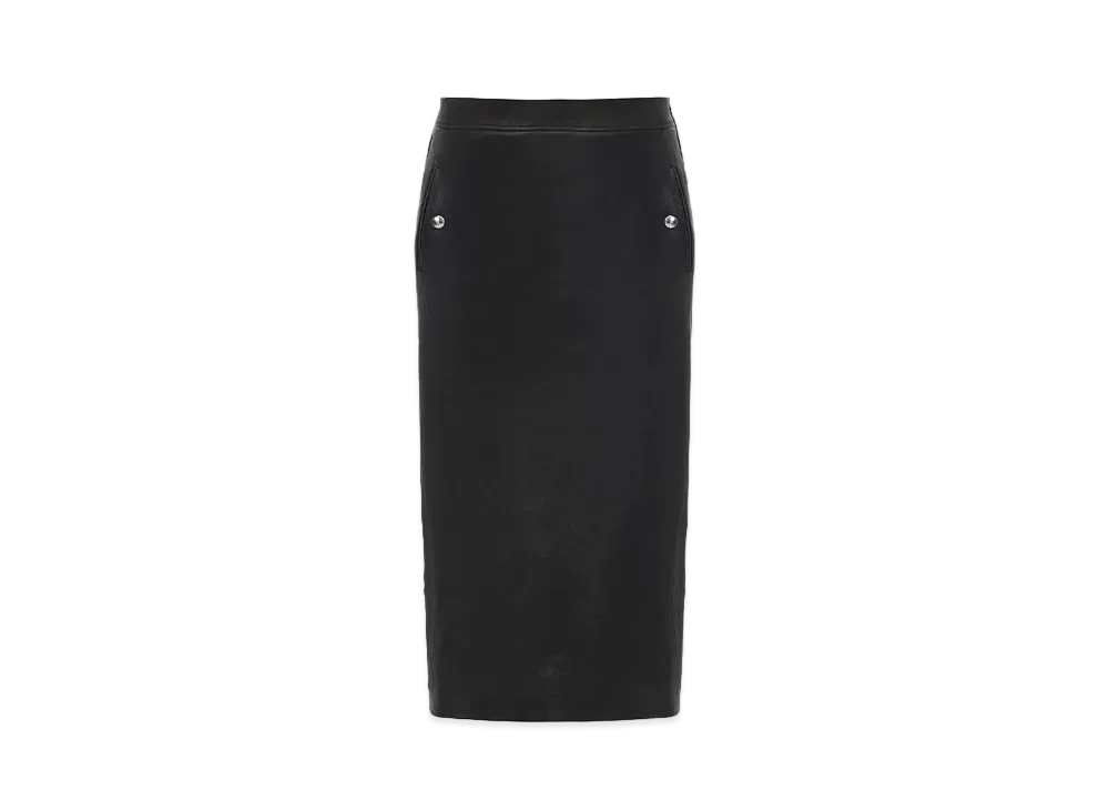 Alexander McQUEEN Low Waist Leather Skirt "Black"