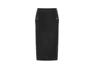 Alexander McQUEEN Low Waist Leather Skirt "Black"