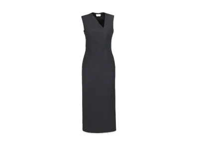 Alexander McQUEEN Pinstripe Midi Dress "Gray"