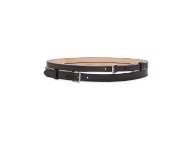 Alexander McQUEEN Thin Double Belt "Black"
