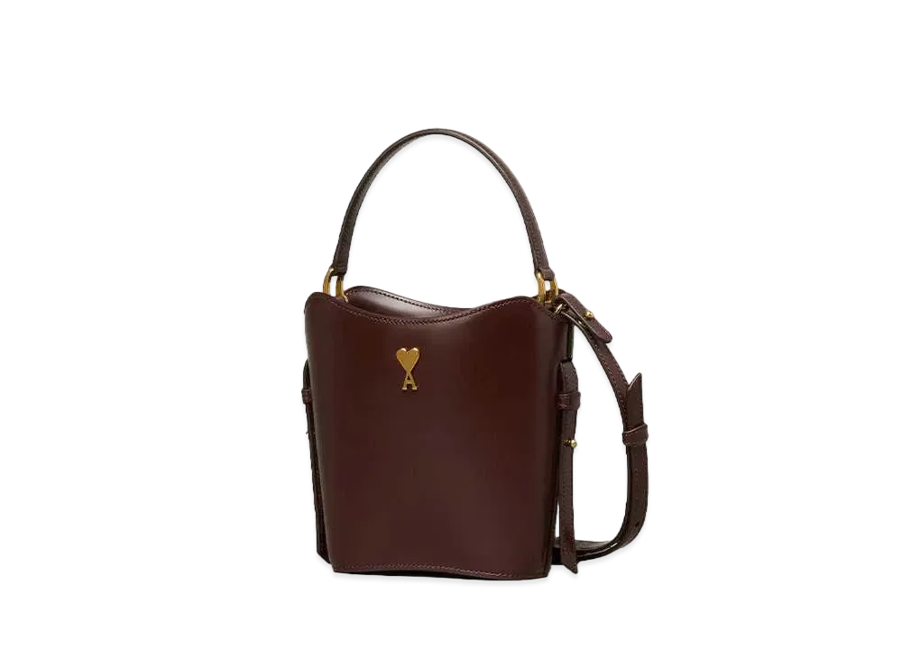 AMI PARIS Mini Bucket Bag "Chocolate"