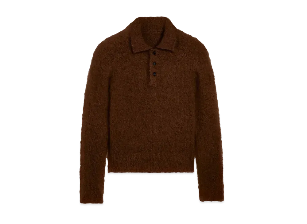 AMI PARIS Alpaca Mohair Brushed Polo "Fawn"